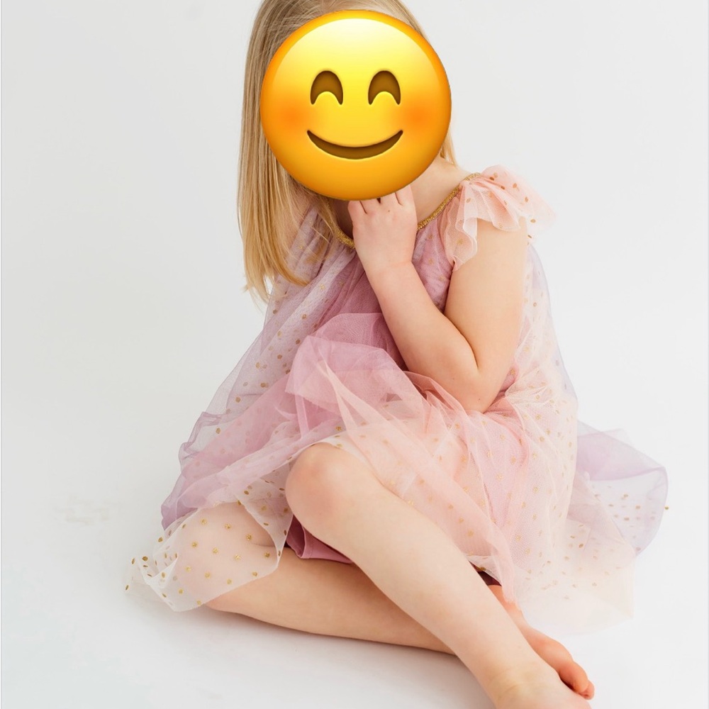 Ethereal Zunie Pink Dress with Gold Polka Dots